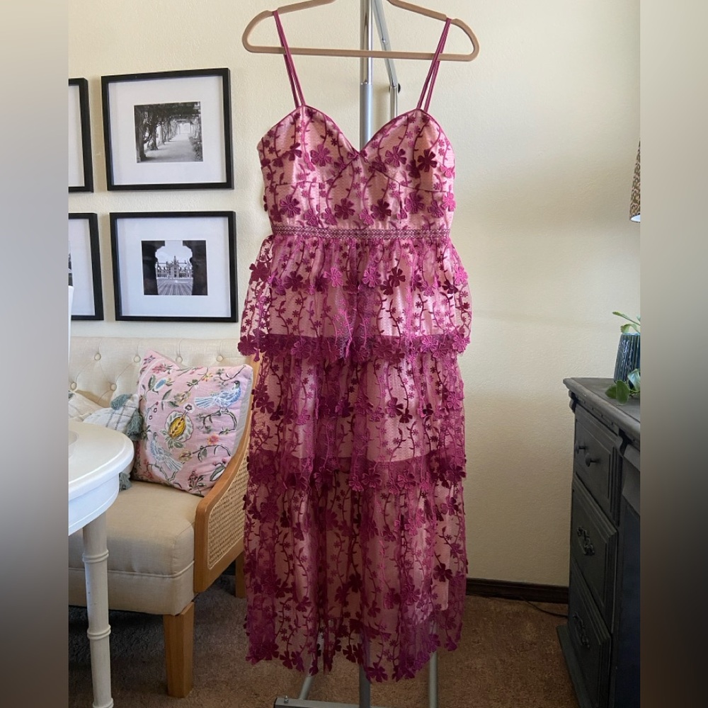 Endless Rose Burgundy Floral Dress